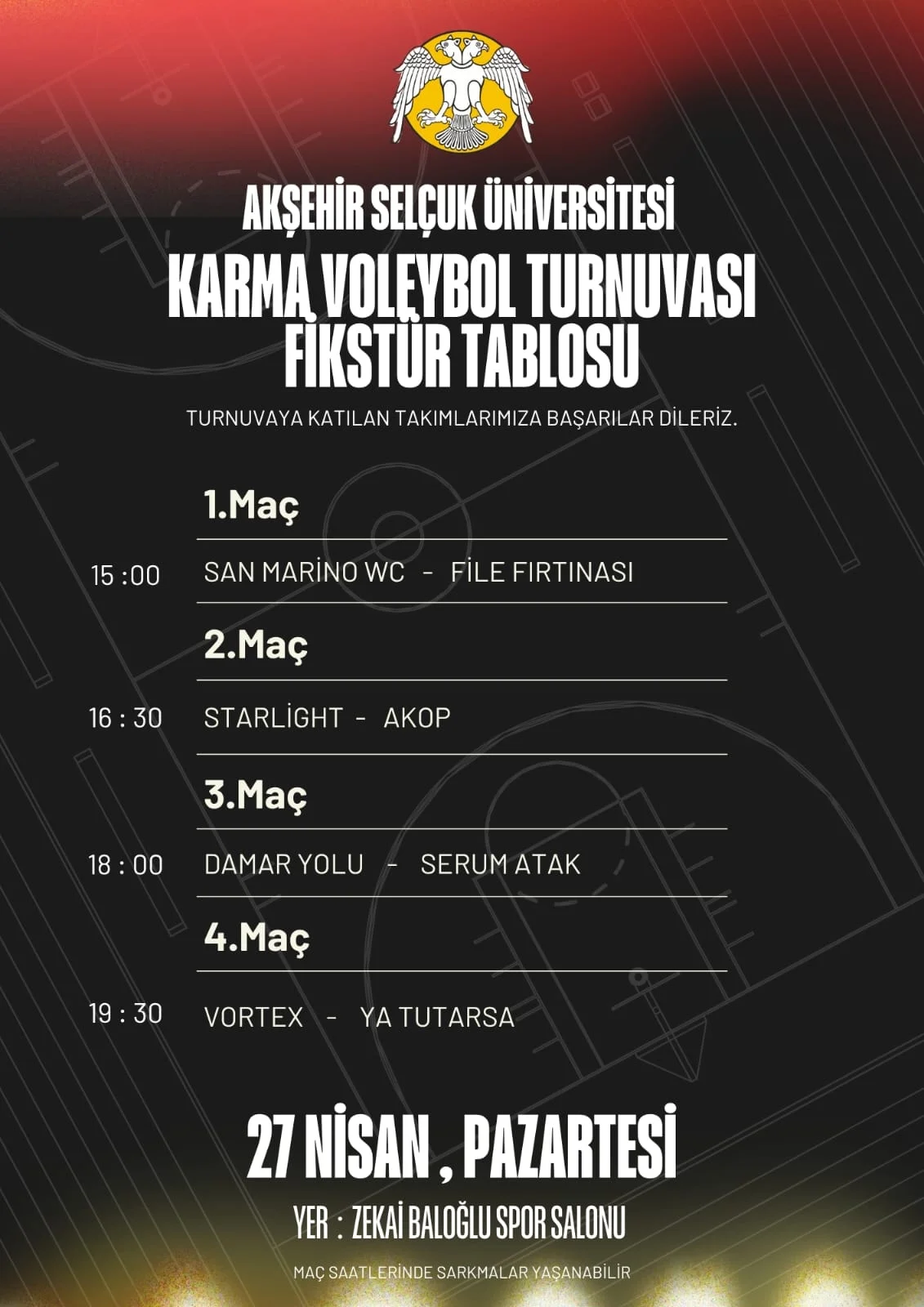 Akşehir Selçuk Üniversitesi Karma Voleybol Turnuvası
